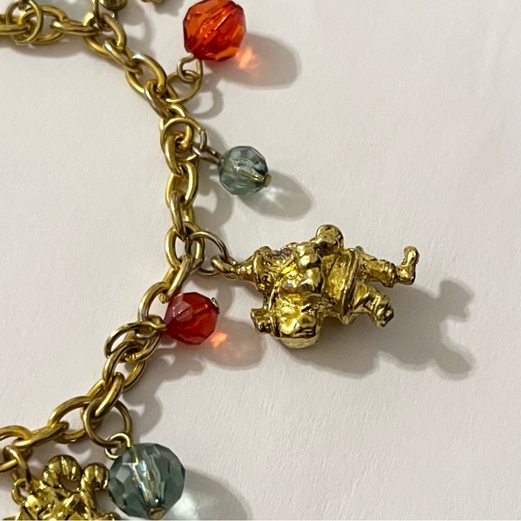 Vintage Gold Tone Christmas Beaded Charm Bracelet - Picture 8 of 16
